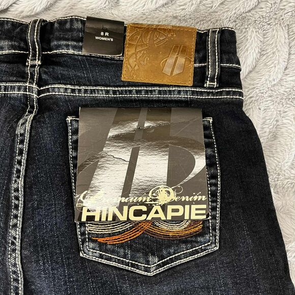Hincapie Jeans Women 8 R Bootcut Dark Wash Stretch Denim Embroidered Western NWT - Picture 10 of 13